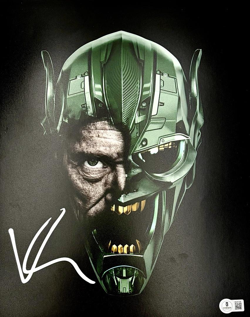 Willem Dafoe Green Goblin signed 11x14 (Spiderman) - Beckett COA