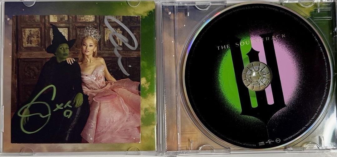 Cynthia Erivo & Ariana Grande Mounted Signed Wicked CD Insert 11x14  - JSA COA