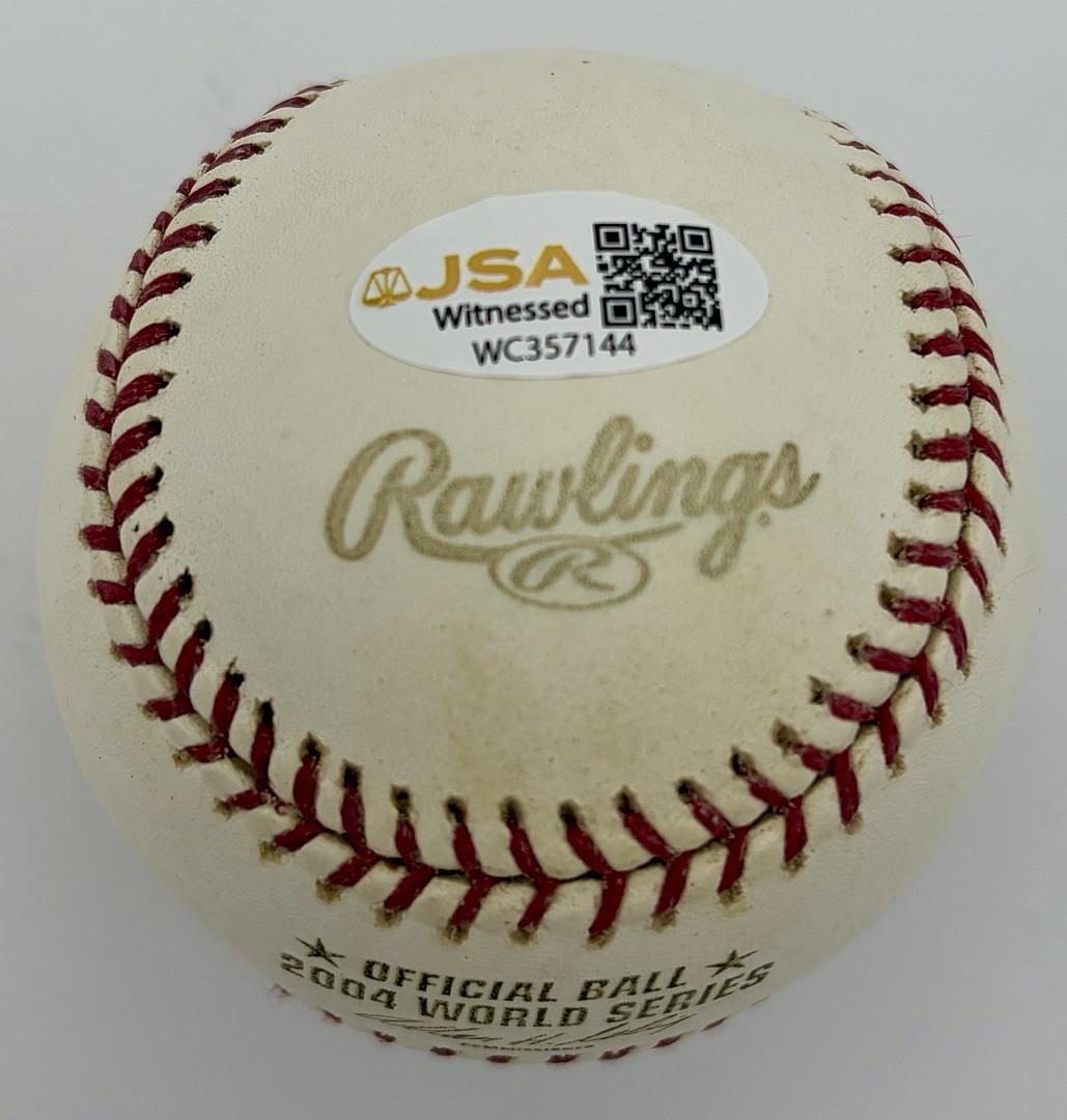 Jason Varitek signed 2004 World Series baseball w/inscription (Red Sox) - JSA COA
