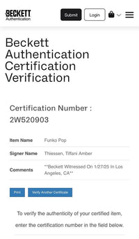 Tiffani Amber Thiessen Signed Funko Pop #1576 "Kelly Kapowski" (Saved By The Bell) - Beckett COA