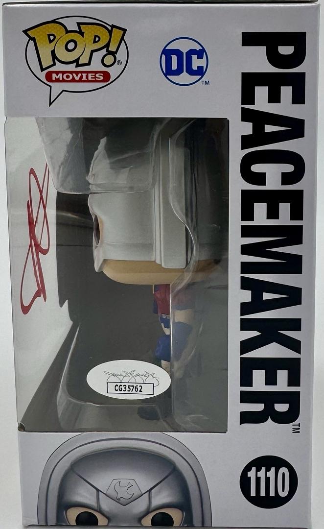 John Cena signed Funko #1110 "Peacemaker" w/character name (Suicide Squad) - JSA COA