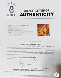 Taylor Swift matted, signed "Life of a Showgirl" CD Insert Photo 1 - Beckett COA with full LOA