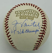 Jason Varitek signed 2004 World Series baseball w/inscription (Red Sox) - JSA COA