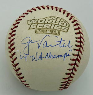 Jason Varitek signed 2004 World Series baseball w/inscription (Red Sox) - JSA COA