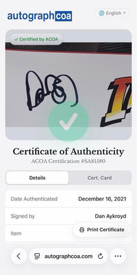 Dan Akroyd Rare Signed 11x14 (Indian Jones and the Temple of Doom) - ACOA COA