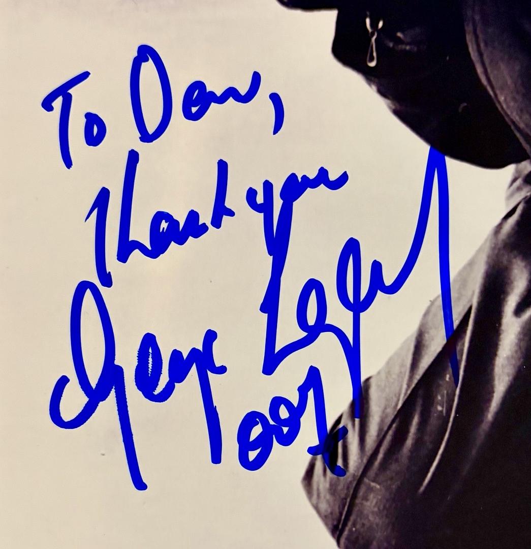 George Lazenby Signed, inscribed 8X10 Photo (James Bond) - SWAU COA