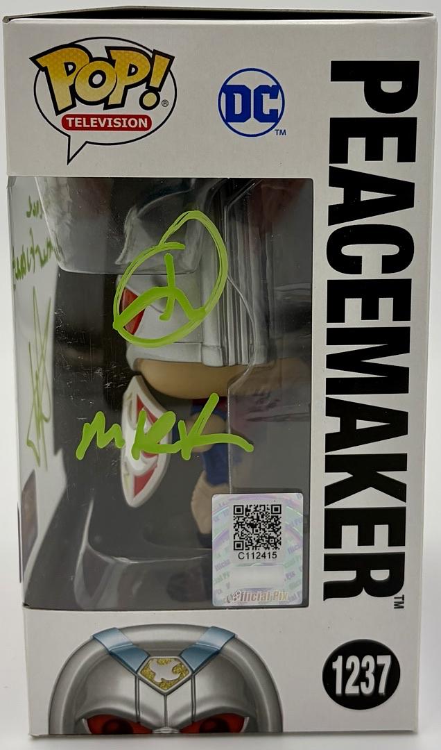 John Cena signed Funko #1237 Peacemaker" w/quote & character name (Suicide Squad) - Official Pix COA