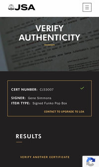 Gene Simmons (KISS) signed Funko Pop #121 - JSA COA