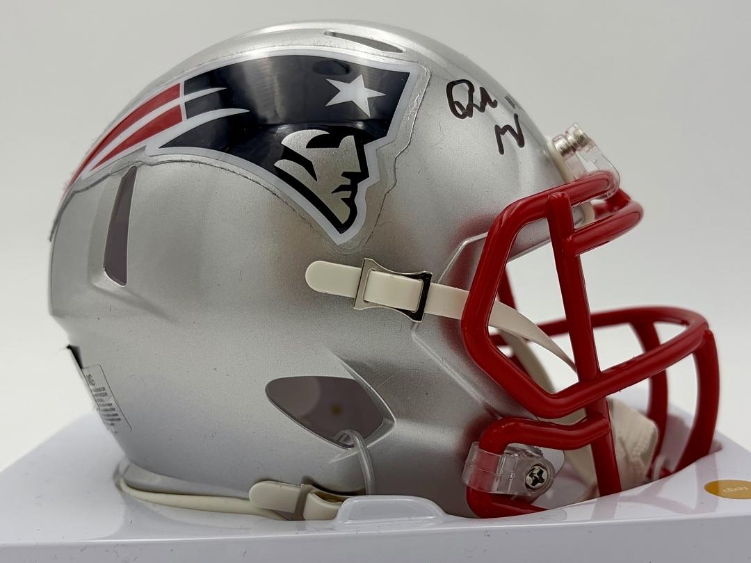 Drake Maye Signed Patriots Mini Helmet  - Fanatics COA