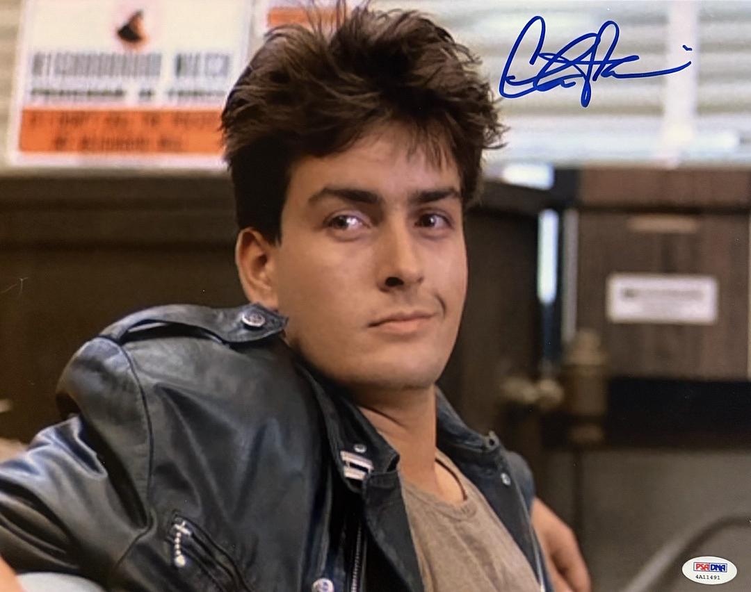 Charlie Sheen signed 11x14 (Ferris Bueller's Day Off) - PSA/DNA COA