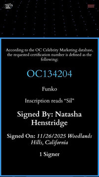 Natasha Henstridge signed "Sil" Funko #1906 (Species) - OC Celebrity Marketing COA