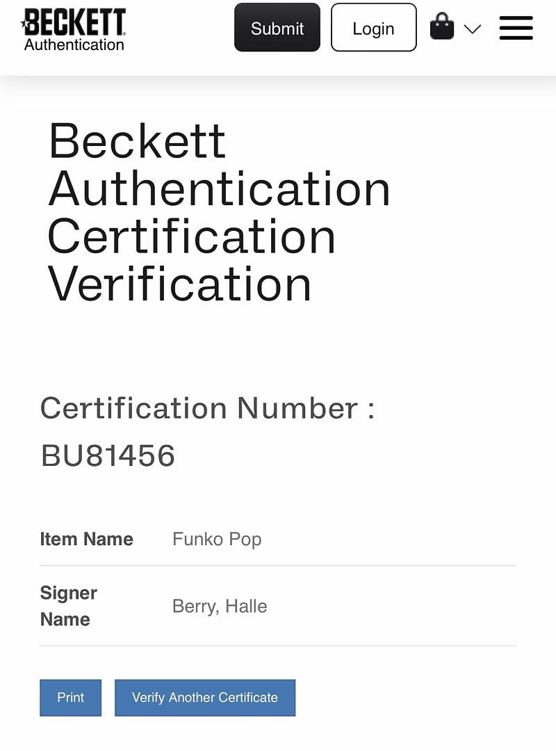 Halle Berry Signed "Storm" Funko Pop #1535 (X-Men) - Beckett COA