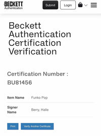 Halle Berry Signed "Storm" Funko Pop #1535 (X-Men) - Beckett COA