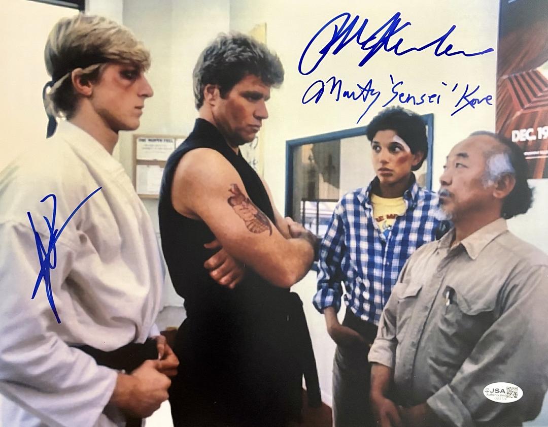 Ralph Macchio Billy Zapka & Martin Cove signed 11x14 (Karate Kid) - JSA