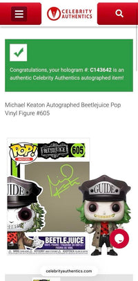 Michael Keaton Signed Funko Pop #605 "Beetlejuice" -  Celebrity Authentics