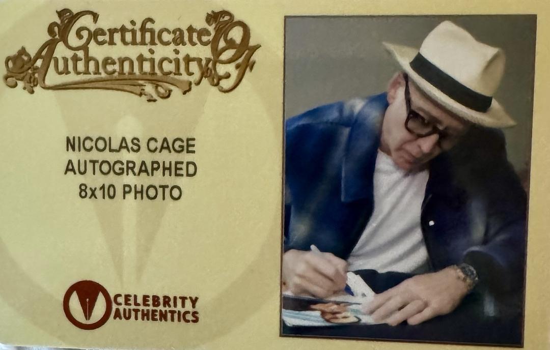 Nicholas Cage Signed 8x10 Photo - Celebrity Authentics COA