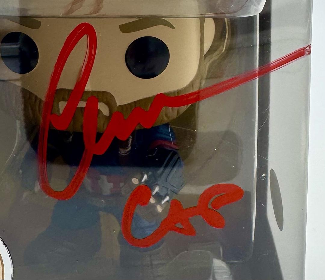 Chris Evans Signed Funko Pop #299 "Captain America" Avengers Infinity War W/CAP inscription - JSA COA