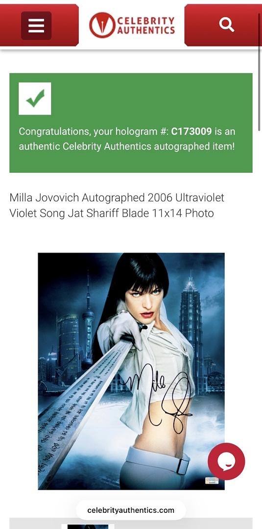 Milla Jovovich Signed 11x14 Photo (Ultraviolet) - Celebrity Authentics