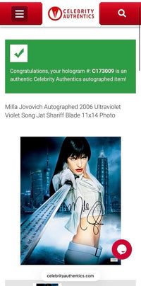 Milla Jovovich Signed 11x14 Photo (Ultraviolet) - Celebrity Authentics