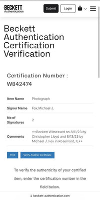 Michael J Fox & Christopher Lloyd Signed 11x14 Photo (Back To The Future) - Beckett COA