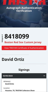David Ortiz Autographed Custom Grey Red Sox Jersey -  TriStar COA #02
