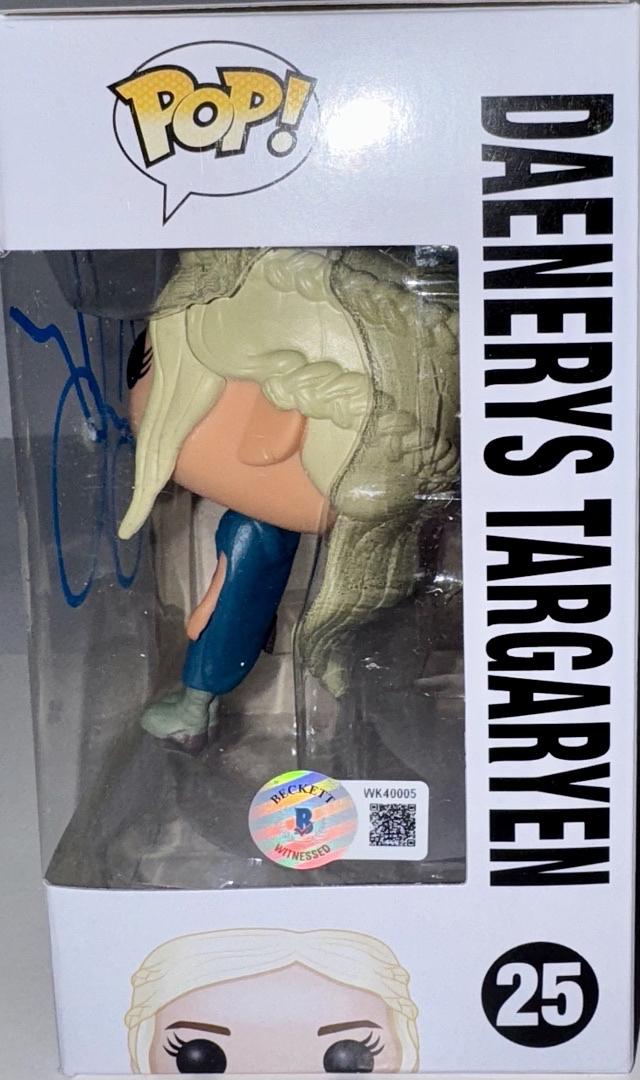 Emilia Clarke Signed Funko Pop #25 Daenerys Targaryen (Blue Ink) - Beckett COA