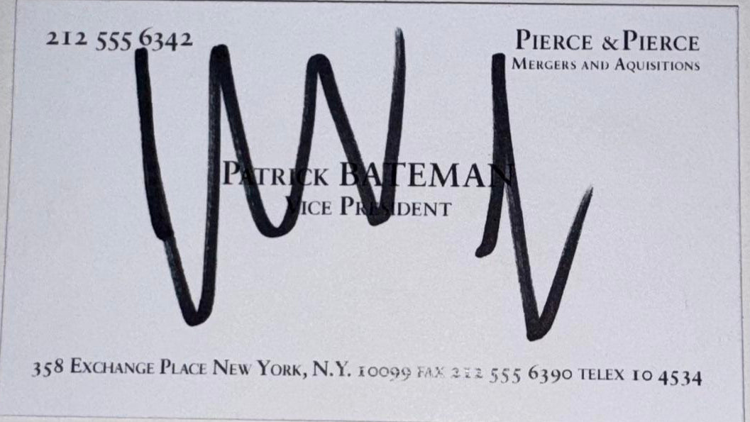 Christian Bale Signed Business Card (American Psycho) - Beckett COA