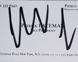 Christian Bale Signed Business Card (American Psycho) - Beckett COA