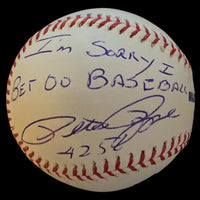 Pete Rose Autographed Rawlings Official Baseball w/ "Sorry I Bet on Baseball" +4256 Inscription -  JSA COA
