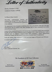 President George Bush Signed & Framed Walkers Point Card Letter -  PSA COA