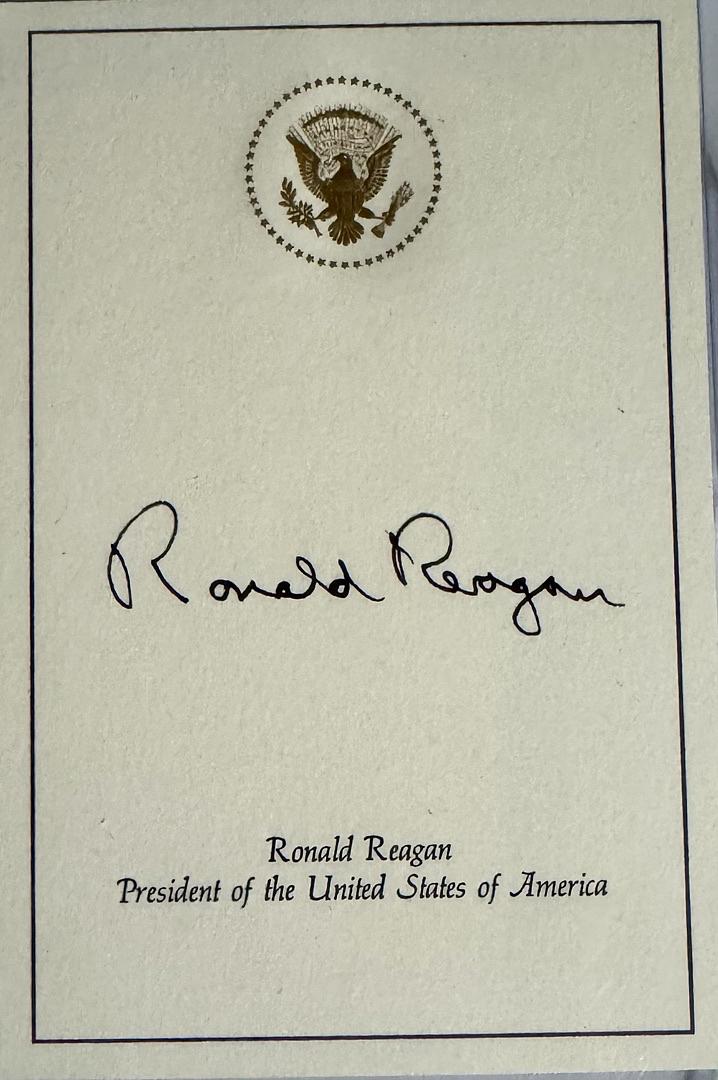 Ronald Reagan Signed Presidential Seal Card *RARE* - JSA COA w/full letter of authenticity
