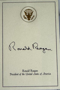 Ronald Reagan Signed Presidential Seal Card *RARE* - JSA COA w/full letter of authenticity
