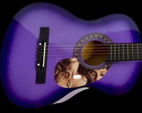 Jennifer Lopez Signed Purple Guitar - JSA COA #03