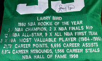 Larry Bird Signed Custom Green Career Stat Celtics Jersey  - JSA COA