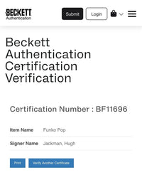 Hugh Jackman Signed Funko Pop #637 Wolverine (X-Men) - Beckett COA #01