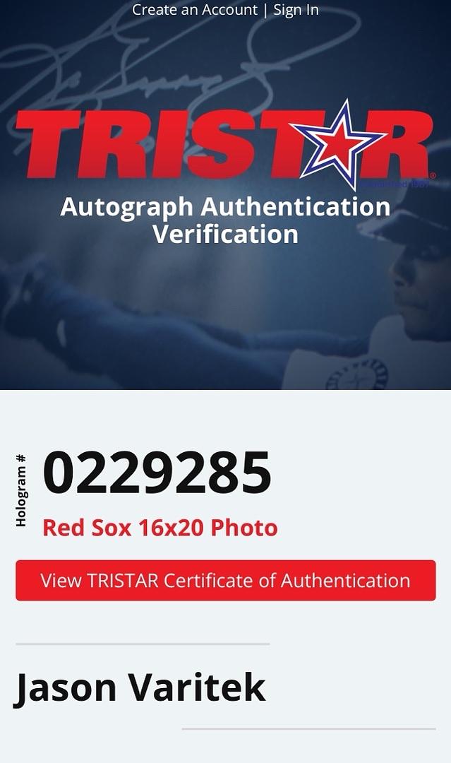 Jason Varitek & Derek Lowe Signed 16x20 Photo Boston Red Sox - TriStar COA
