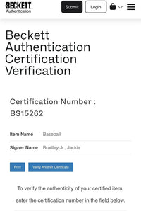 Jackie Bradley Jr. Autographed Rawlings Official 2018 World Series Baseball -  Beckett COA #02