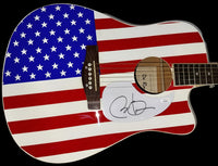 Barack Obama Signed American Flag Guitar - JSA COA #01
