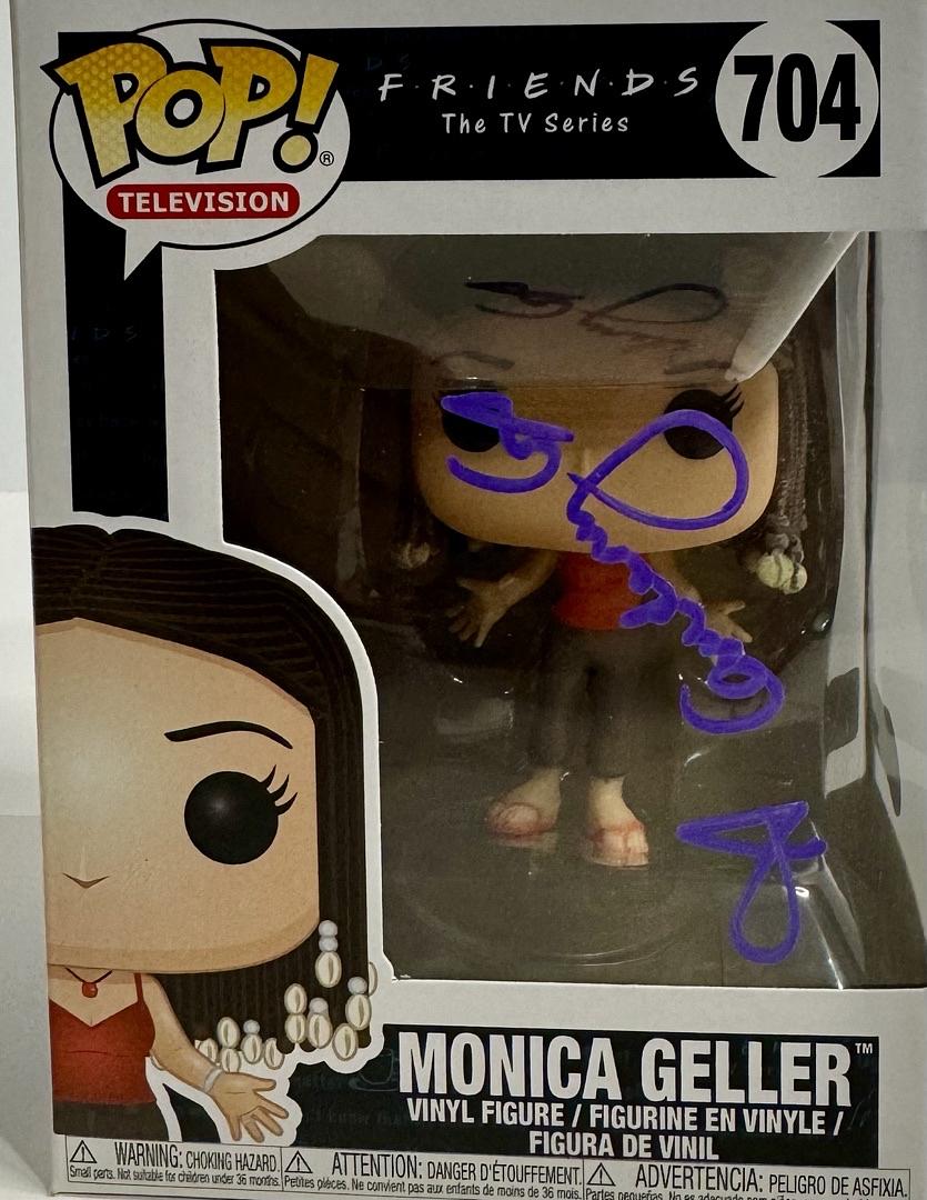 Courtney Cox Signed Funko Pop #704 "Monica Geller" Friends (Purple Ink) *RARE* - Beckett COA