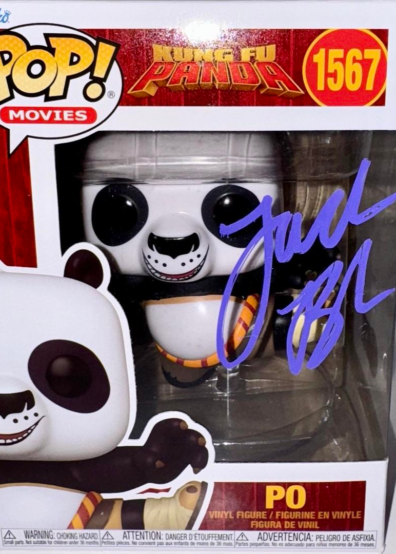 Jack Black Signed Funko Pop #1567 Po (Kun Fu Panda)  - Beckett COA #01