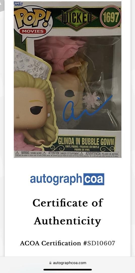 Ariana Grande Signed Funko Pop #1697 Glinda / Wicked -  ACOA