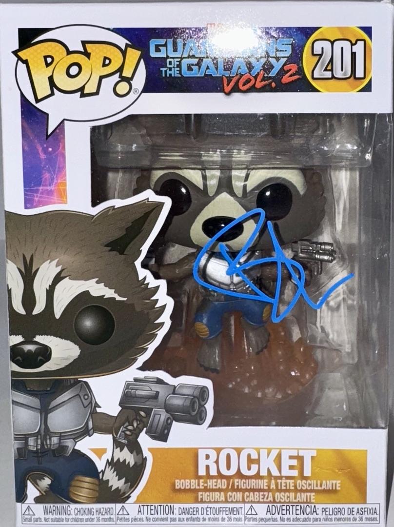 Bradley Cooper Signed Funko Pop #201 "Rocket Raccoon" GOTG - Beckett COA #03