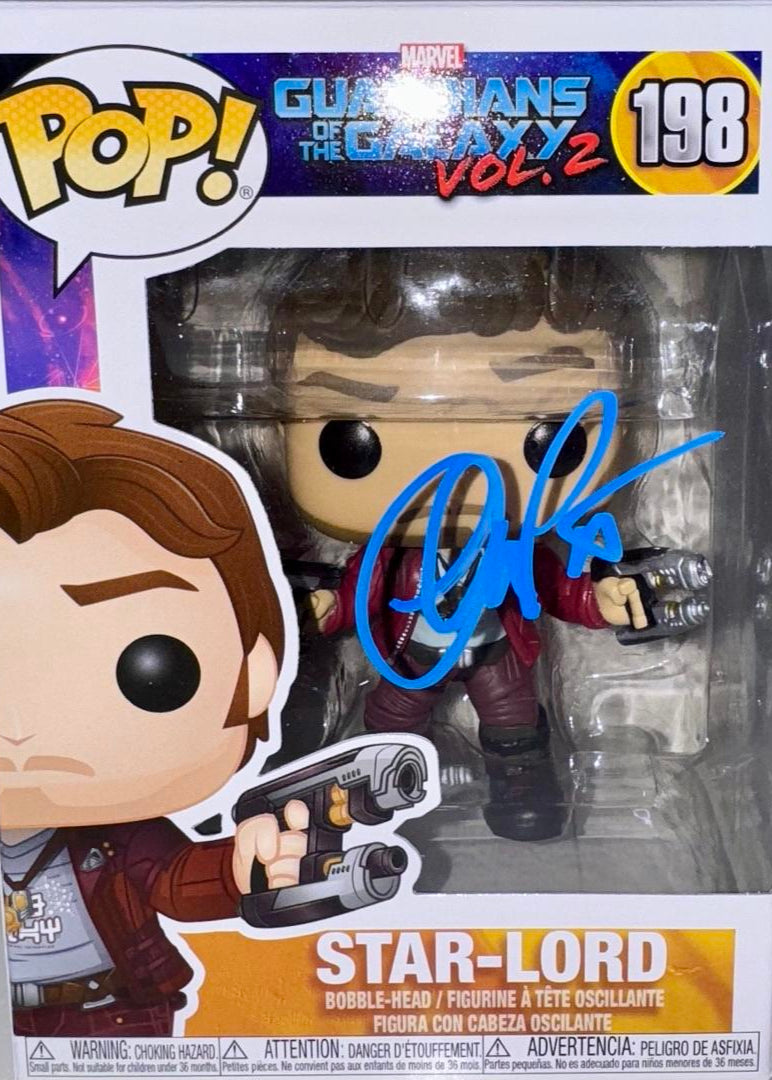 Chris Pratt Signed Funko Pop #198 "Star Lord" GOTG - Beckett COA #01