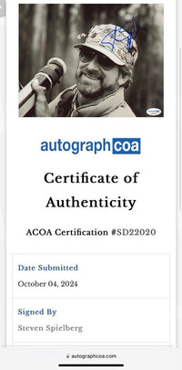 Steven Spielberg Signed 8x10 Photo - ACOA #01