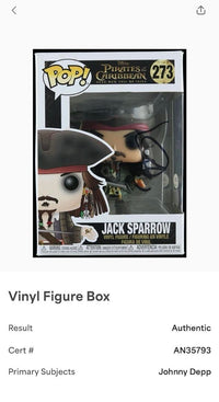 Johnny Depp Signed Funko Pop #273 "Jack Sparrow" Pirates Of The Carribean - PSA COA