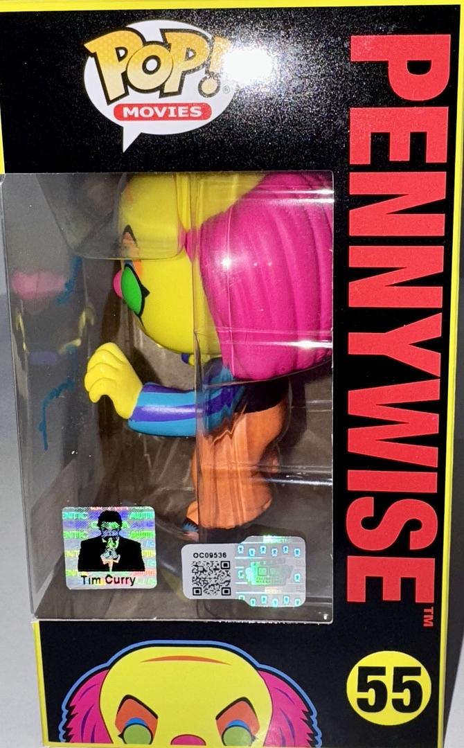 Tim Curry Signed Funko Pop #55 "Pennywise" (IT) Entertainment Earth Exclusive - Beckett COA #02