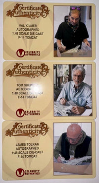 Val Kilmer, Tom Skerritt, James Tolkan Signed F-14 Tomcat Aircraft Replica - Celebrity Authentics