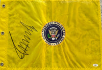 Donald Trump Signed Golf Flag Presidential Seal Autographed  - JSA COA w/full letter of authenticity
