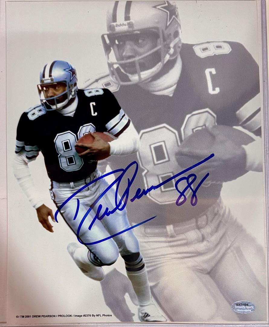 Drew Pearson Signed 8x10 Photo Dallas Cowboys - Schwartz COA