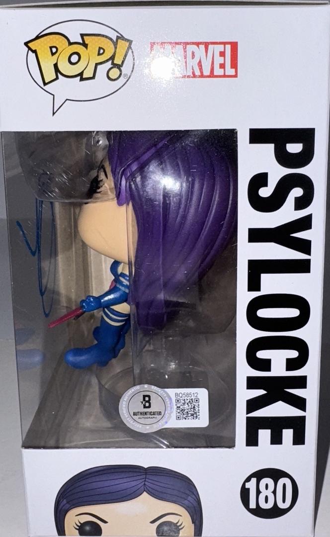 Olivia Munn Signed Funko Pop #180 Psylocke X-Men - Beckett COA #03